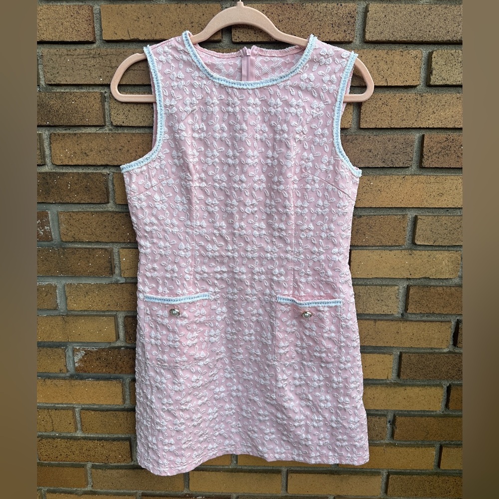 Pink Sleeveless Textured Dress